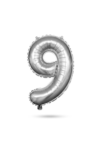 Alista Home Balon din folie numărul 9, argintiu, 40 inch, 78 x 50 cm, umflare...