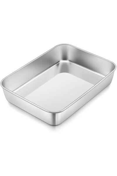 Generic Herogo Small Oven Tray, Stainless Steel Baking Tray (26.5x20.2x5 cm),...