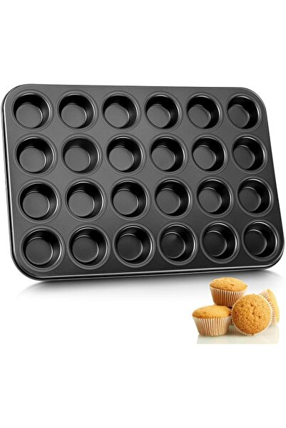 Generic Mini Muffin Pan - 24-Cup Nonstick Carbon Steel Cupcake Tin for Perfec...