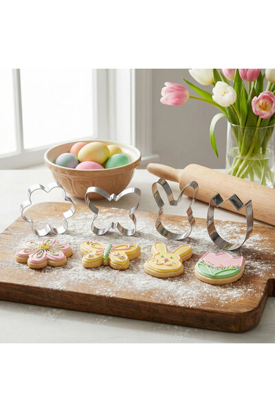 Alista Home Easter cookie cutters set of 4 pcs, stainless steel, bunny/butter...