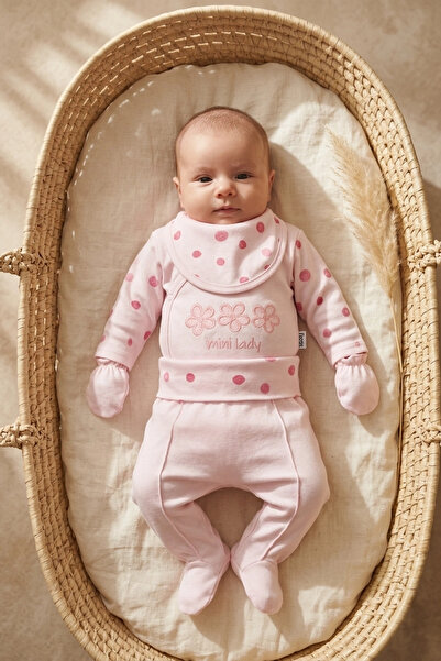 Gaye Flora Mini Lady 100% Cotton Polka Dot Pink Newborn Hospital Release - 5 ...