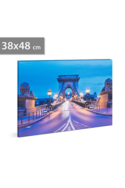 Alista Home LED painting Chain Bridge 48 x 38 cm, wall decor with warm white ...