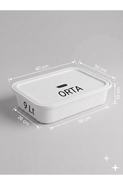 decosense White Lid Medium Size 9 Liters 40X30X10 cm Polypropylene Plastic Or...