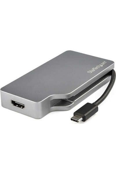 startech Σταθμός σύνδεσης USB-C με 4K Ασημί (CDPVGDVHDMDP)