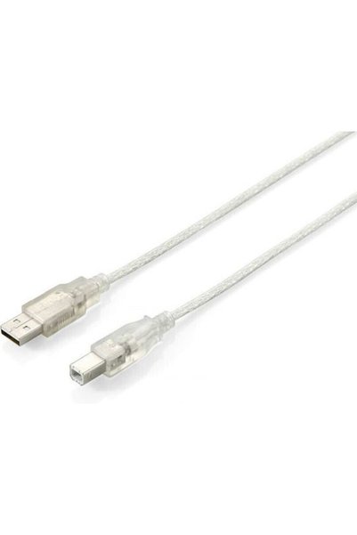 EQUIP Καλώδιο USB 2.0 1μ Α-Αρσενικό σε Β-Αρσενικό Ασημί (128653)