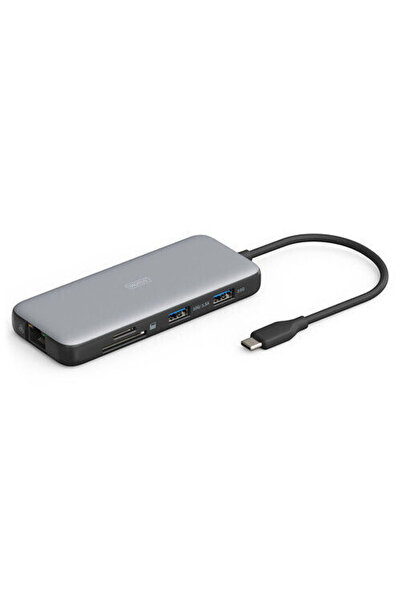 Digitus Σταθμός σύνδεσης USB-C με HDMI 4K PD Ethernet Γκρι (DA-70915)