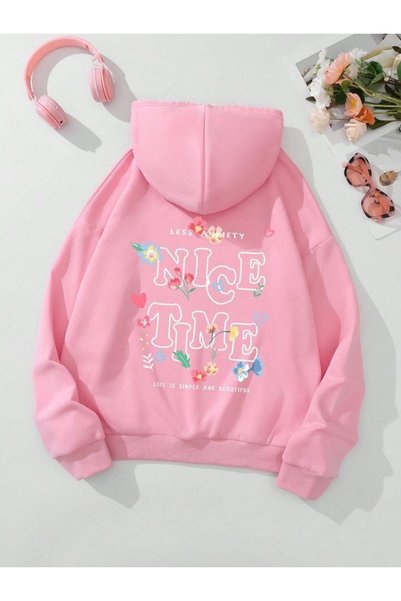 Urban Look Unisex Oversize Hooded Sweatshirt Cute Character Printed Colorful ...