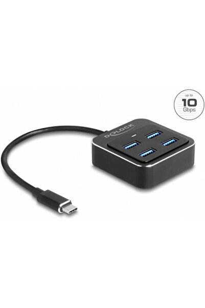 DELOCK Διανομέας USB με 4 θύρες USB 3.2 και σύνδεση USB-C Κωδικός: 64191