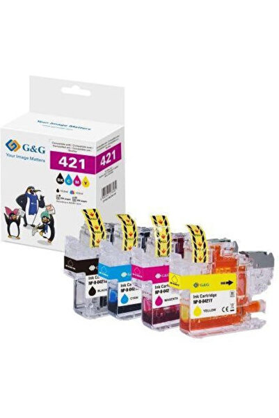 G&G Συσκευασία Συμβατών Φυσιγγίων Εκτυπωτή Inkjet Brother LC-421VAL, 200 Σελί...