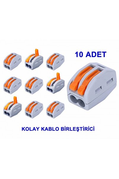 Devremarkt 10x Spring Lever 2 Pin Yaylı Klemens Konnektör Terminal Blok Bağla...