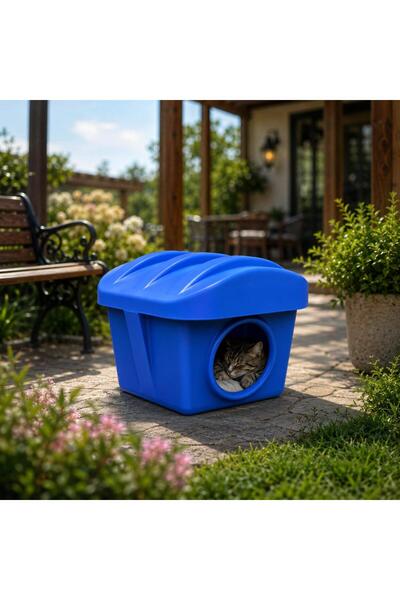 icon line Kedi Köpek Evi Kulübesi Yuvası Plastik Tek Parça Taşınabilir