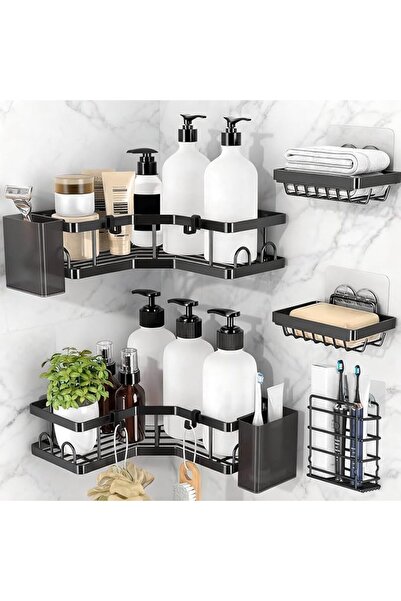 Naxifly 7 Pack Shower Caddy, Adhesive Bathroom Organizer, No Drilling Shower ...