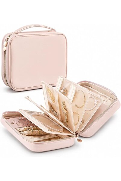 Lolalet Travel Jewelry Organizer Case with Velvet Pouches, Jewelry Binder Dis...
