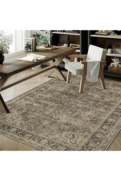 GENERAL PureCozy Vintage Beige Door Mat 60x90cm Washable Small Carpet | Non S...