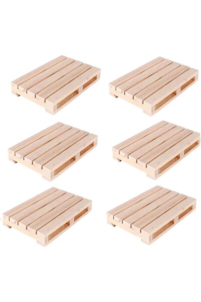 Arabest 6 Pack Mini Wooden Pallet Trivet Mats,Drink Coasters,Square Heat-Resi...