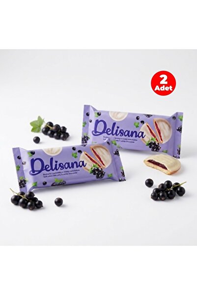 Delisana Beyaz Çikolatalı Frenk Üzümü Aromalı Jöle Dolgulu Kek 135gr (2 ADET)