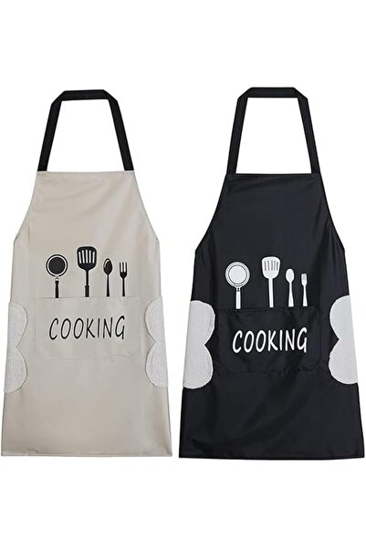 GENERAL Kitchen Aprons, Adjustable Waterproof Hand-wiping Bib Apron Cooking B...