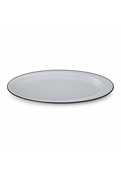genric Black and Gunmetal Oval Melamine Platter 39 cm