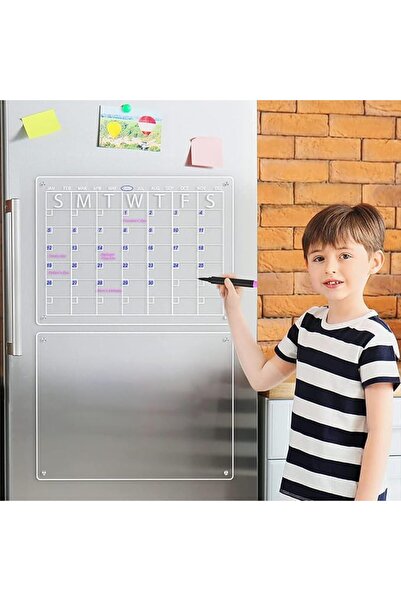 X SPRING Calendar Board, 43x30cm Magnetic Dry Erase Weekly Planner for Fridge...