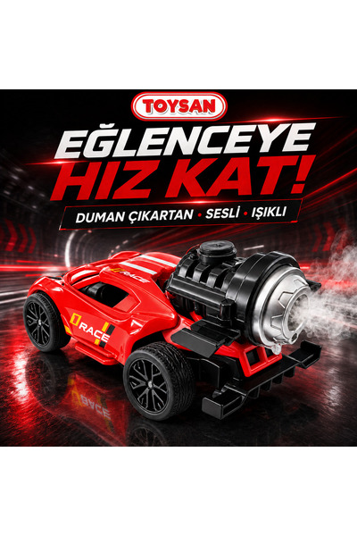 Toysan DUMAN ÇIKARTAN SESLİ VE IŞIKLI SPOR ARABA