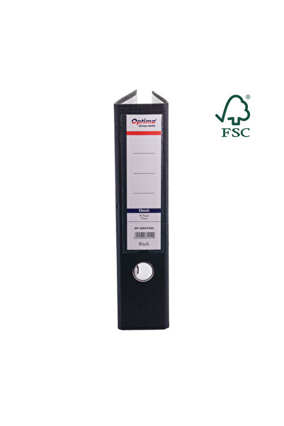 Optima Biblioraft A4, Laminated Pp/Paper, Metallic Edge, 75 Mm, Classic - Black