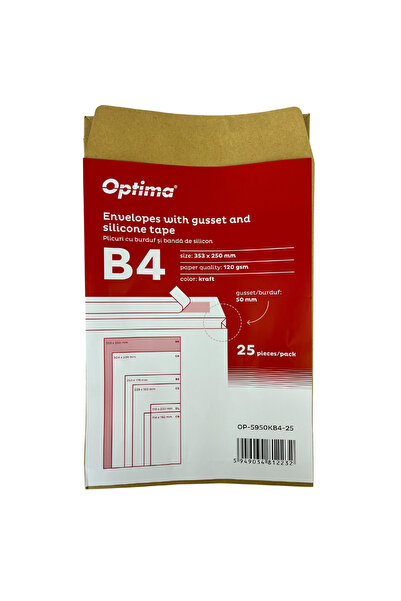 Optima Plic B4 (353X250Mm), Cu Burduf 50Mm, Lipire Siliconica, 25 Buc/Set, - ...