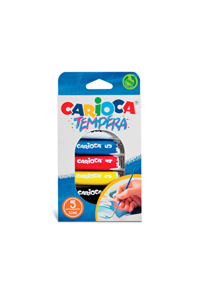 carioca Tempera Tube Set, 5 Colors X 12 Ml/Set, Contains Brush,