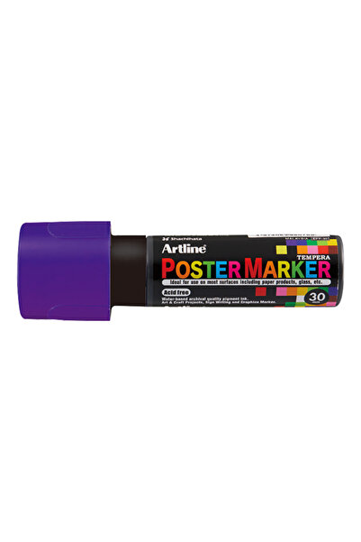 artline Poster Marker, Plastic Body, Beveled Tip 30Mm - Purple, 30 mm