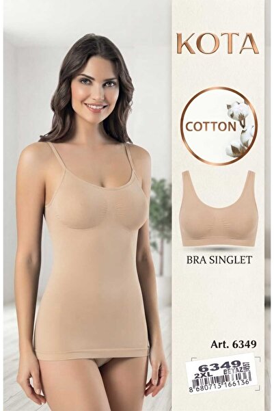 Funny Life Kota Women's Thin Strap Cotton Undershirt with Bra 1 Pc