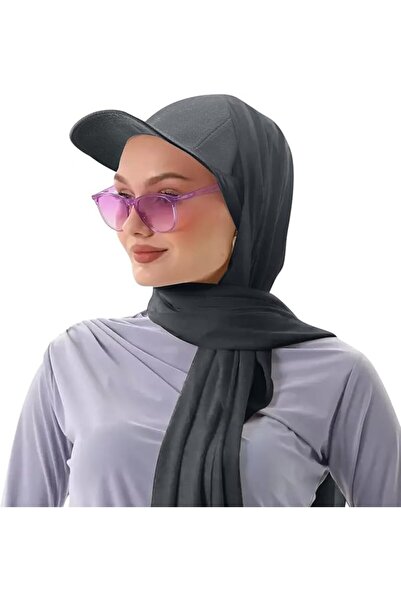 GENERAL قبعة بيسبول نسائية مع حجاب مدمج، وشاح حجاب 2 في 1 مع قبعة داخلية مدمج...