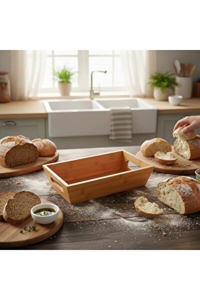 Yıldızan Avelune Store Bamboo Bread Basket and Serving Tray (33X15X7 cm) |   ...