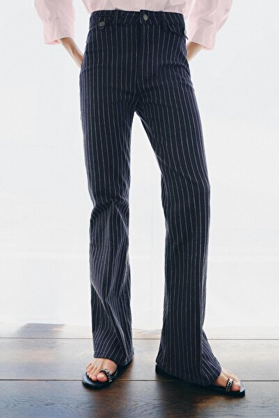 Buti Allbucks Za - Ra Zw Collection High Waist Striped Flare Jean Pants Abzra...