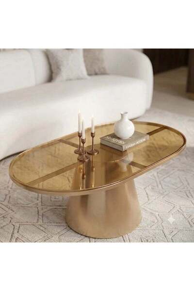 Bareeq Al Ostoura Single Coffee Table, Glass Top, Height 50 cm