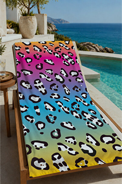 Evmila Šareni gradijentni leopard uzorak 70x150 peškir za plažu - pamučni peš...