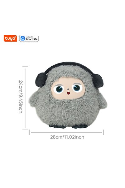 Choice Gray Cute Gray BOBO:AI Plush Robot Smart Interactive Toy w/LED Eyes&Vo...