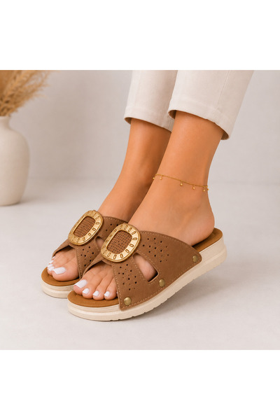 AYAKKABI BÜYÜSÜ Comfortable Women's Orthopedic Daily Stylish Slippers