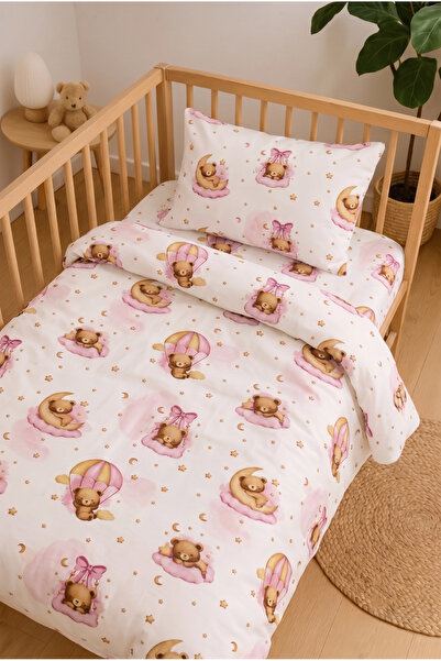 Miruza Ev Tekstili Bear Patterned Baby Duvet Cover Set |   100% Cotton |   10...