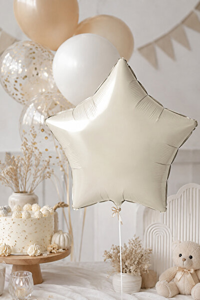DODOMAR Foil Balloon Star Cream 18 Inch 45 cm Birthday Party Celebration Orga...