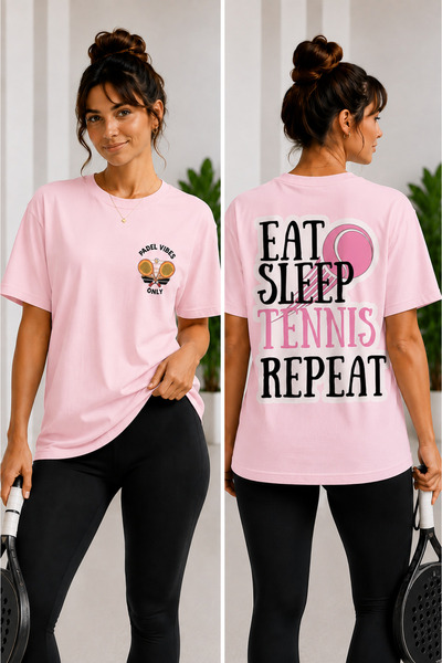 VODEXA Unisex Oversize Tennis Printed T-Shirt 100% Cotton Tennis Themed Comfo...