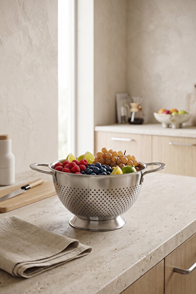 Kitchen Life Gastro Stainless Steel 25cm Strainer with Handle Vegetable Fruit...