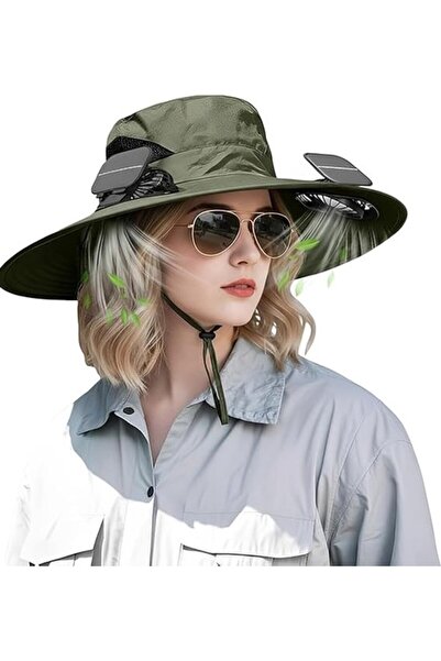 STARSTAR Hunting hat with solar fan UV wide brim unisex breathable.