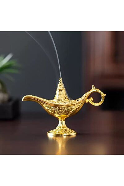 Choice YELLOW Creative Golden Alas Divine Lamp Series Iron Incense Burner Pan...