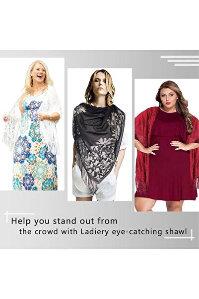 STARSTAR Women's lace shawl bordeaux red for weddings/parties/beach.