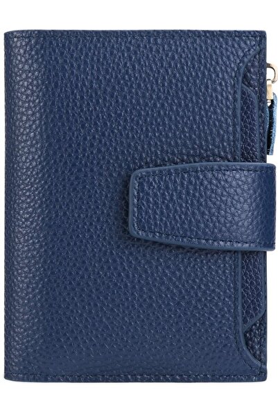 STARSTAR Women's wallet blue soft leather driver's license card holder.