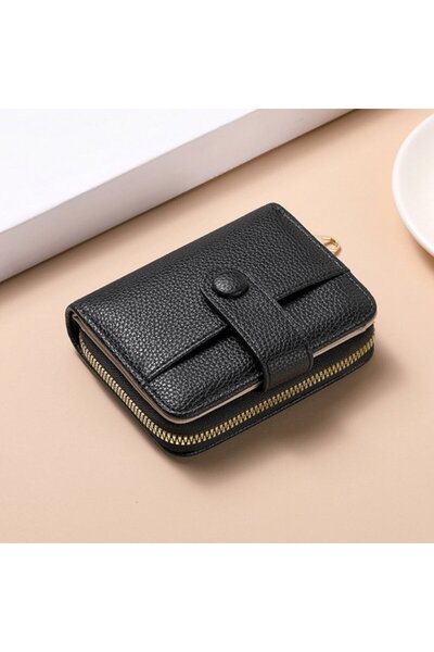 STARSTAR Women's PU RFID wallet chestnut multi-compartment coin clasp.