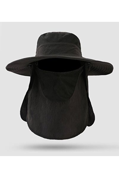 STARSTAR Sun hat dark green detachable neck protector UPF50+ foldable.
