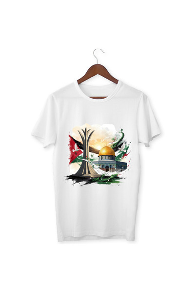 ALPŞAN TİCARET Justice and Freedom T-Shirt Palestine Flag Pattern T-Shirt Uni...