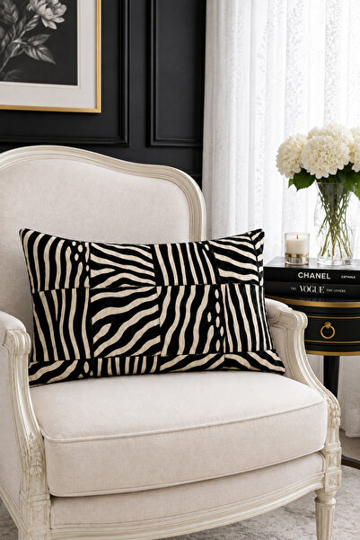 HOMESSA Zebra Patchwork 2-Piece Throw Pillow Cover 35X55 cm