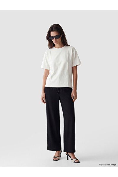 LC Waikiki Pantaloni de damă cu talie elastică și picior larg