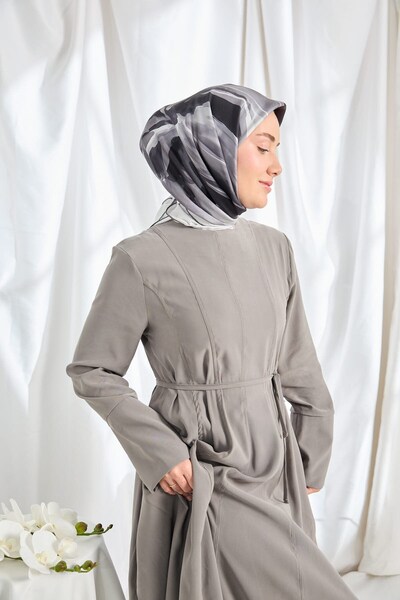 Silk Home Twill Silk Scarf Watercolor Gray
